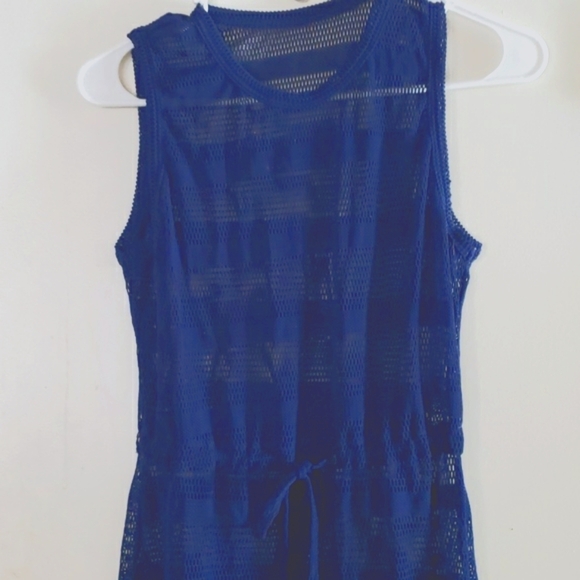 Karlywindow Crochet Swimsuit Cover-up in Sea Blue Size Medium NWOT - Picture 2 of 11
